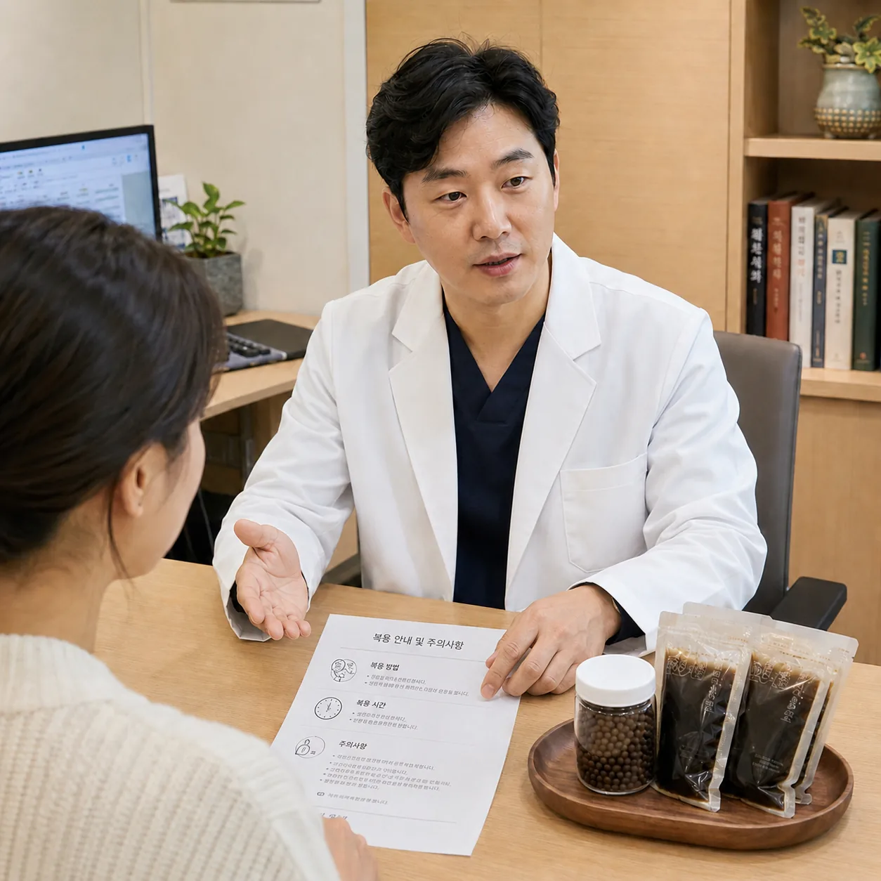 다이어트 한약 부작용 상담을 위한 은평구 365봄한의원 진료 장면