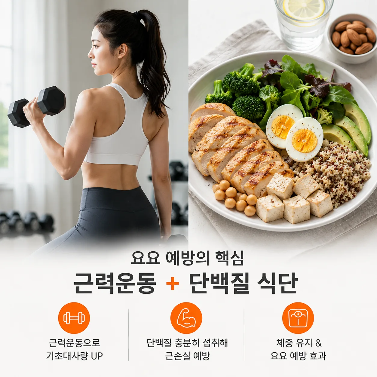 요요 예방을 위한 근력운동과 단백질 위주 균형 식단
