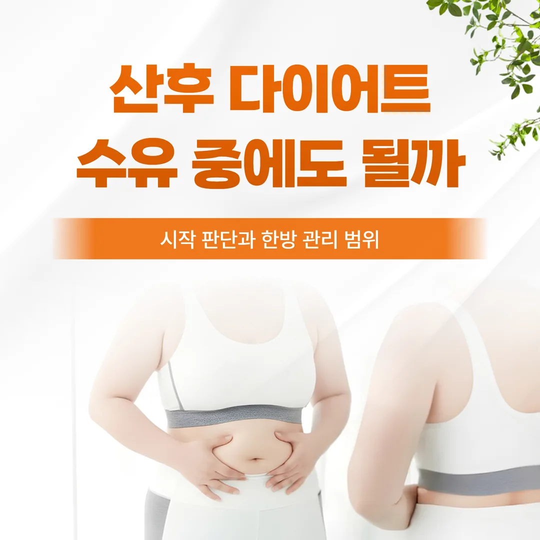 산후 다이어트, 수유 중에도 될까 — 시작 판단과 한방 관리 범위