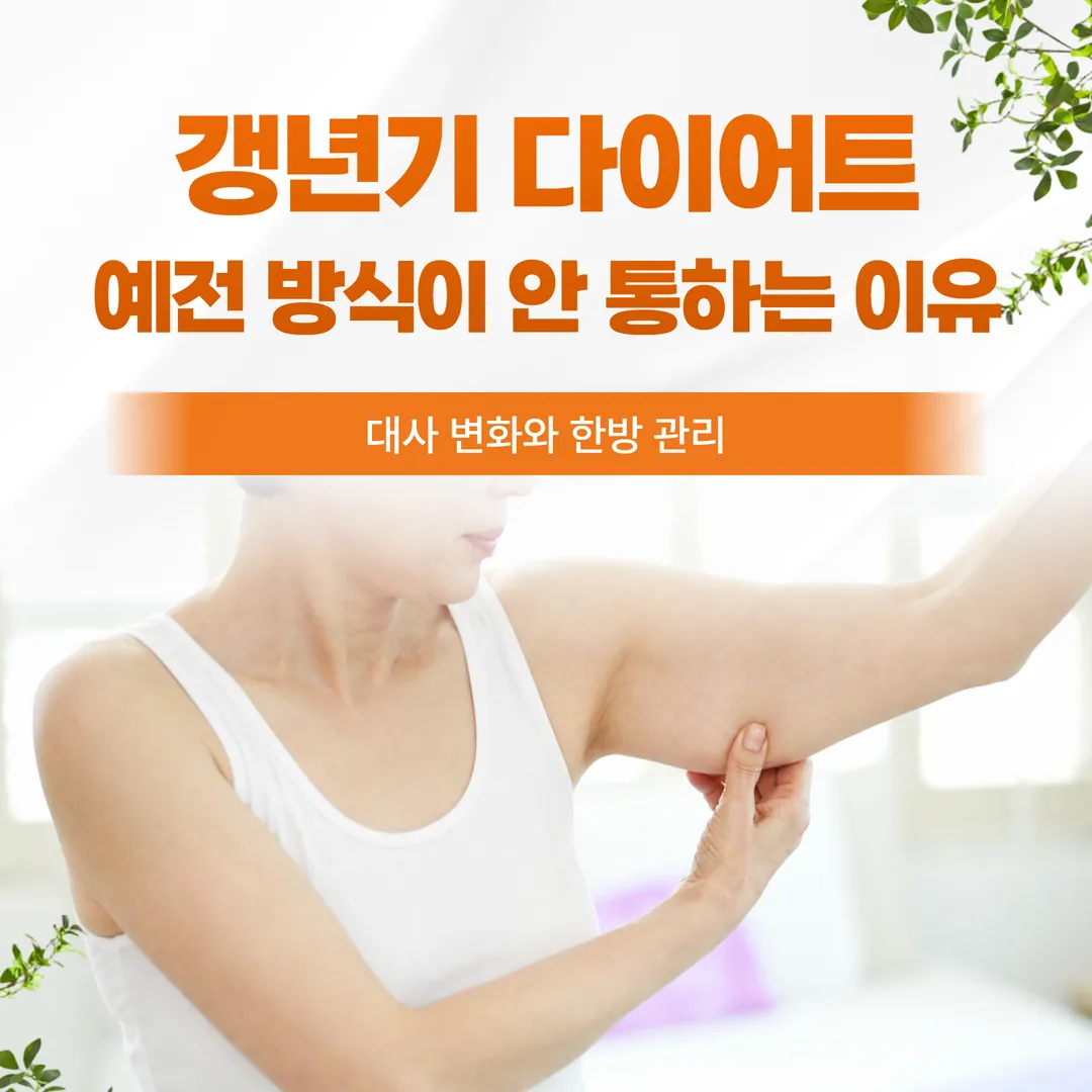 갱년기 다이어트, 예전 방식이 안 통하는 이유 — 대사 변화와 한방 관리